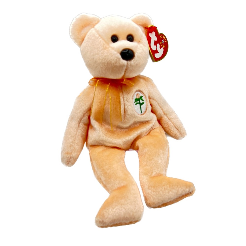Ty Vintage 2000 Beanie Babies Dearest the Peach Teddy Bear Beanie Baby Plush